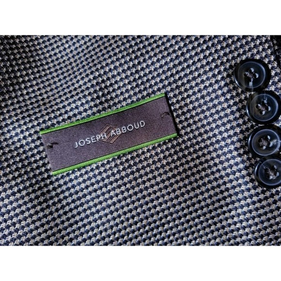 46XL orange Black Tooth Check SILK WOOL Tweed SportCoat Blazer Jacket J. Abboud